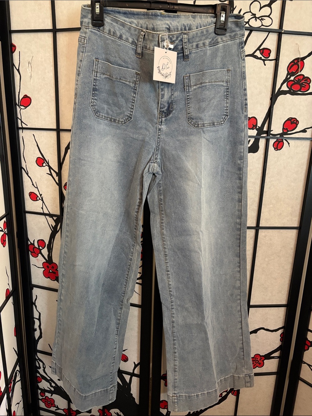 DE SEPRESO High-Rise Wide-Leg Vintage Jeans – Light Blue🛍️
